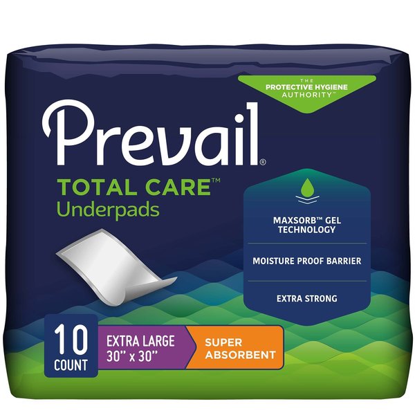 Prevail Prevail Total Care Underpads Heavy Absorbency 30X30", PK 10 UPS-120